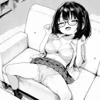 greyscale, lineart, graphite \(medium\), hatching \(texture\), halftone, screentones, explicit, uncensored, 1girl, solo, large breasts, shortstack, oppai loli, loli, narrow waist, dancing, from above, shirt, open clothes, bra, skirt lift, striped panties, girl is half-closed eyes, ., living room